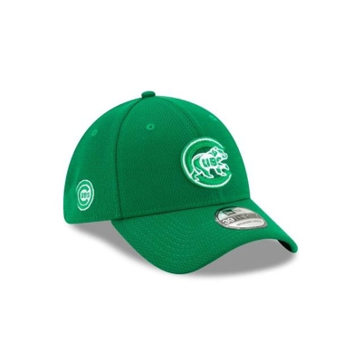 Green Chicago Cubs Hat - New Era MLB St Patricks Day 39THIRTY Stretch Fit Caps USA9243158